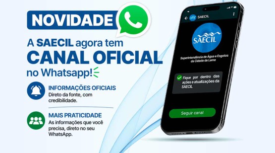SAECIL LANÇA CANAL OFICIAL NO WHATSAPP PARA AMPLIAR COMUNICAÇÃO COM A POPULAÇÃO